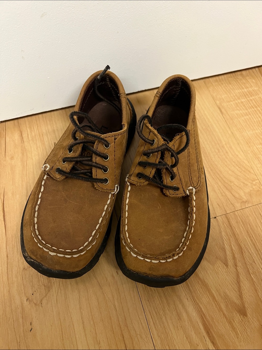 L.L. Bean Boys' Brown Leather Lace-Up Dress Shoes